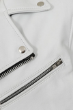 Men’s White Genuine Leather Biker Jacket – Classic Design