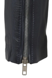 Women's Sleek Navy Blue Genuine Leather Moto Jacket