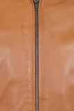 Men's Tan Genuine Leather Bomber Jacket – Style & Comfort