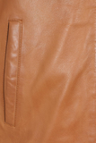 Men's Tan Genuine Leather Bomber Jacket – Style & Comfort