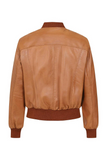 Men's Tan Genuine Leather Bomber Jacket – Style & Comfort