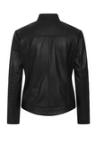 Women's Stand Collar Genuine Leather Motorcycle Jacket