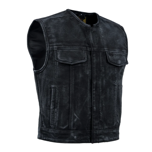 Desert Drifter Summer Spark Lowcut Men's Canvas Motorcycle Vest