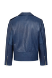 Genuine Blue Leather Biker Jacket for Men – Classic Authentic Design