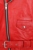 Men’s Authentic Red Leather Biker Jacket