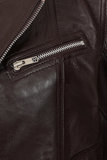 Women's Dark Brown Genuine Leather Motorcycle Jacket