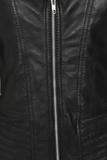 Women's Black Genuine Leather Biker Jacket with Asymmetric Zip