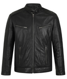 Men's Black Real Leather Biker Jacket – Refined Style
