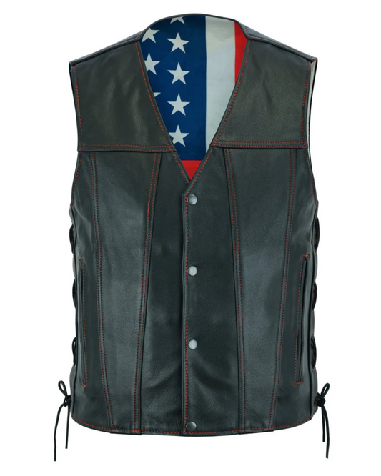 Honor Men's Motorcycle Leather Vest
