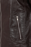 Women's Dark Brown Genuine Leather Motorcycle Jacket