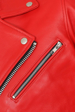Men’s Authentic Red Leather Biker Jacket