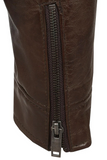 Men's Brown Leather Motorcycle Jacket - Timeless & Stylish