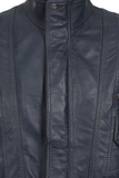 Men’s Navy Blue Leather Blouson Jacket – Elegance in Every Stitch