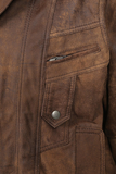 Men's Brown Buff Real Leather Classic Blouson Jacket