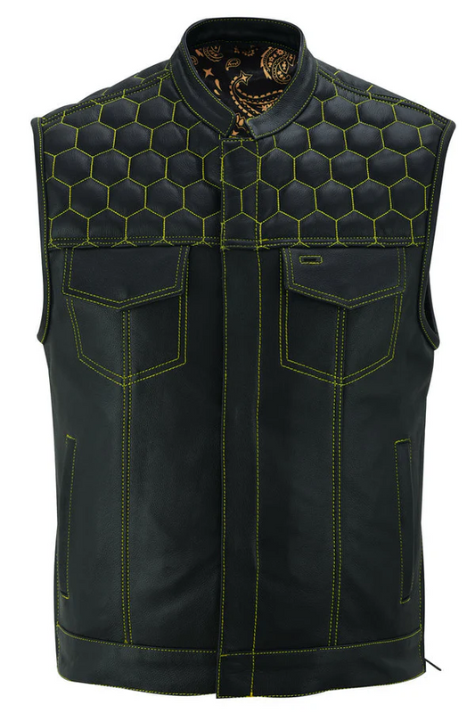 Auric Men's Motorcycle Leather Vest