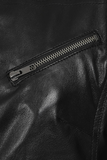 Women's Petite Black Genuine Leather Motorcycle Jacket