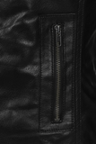 Women's Petite Black Genuine Leather Motorcycle Jacket