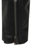 Women's Petite Black Genuine Leather Motorcycle Jacket