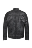 Men's Grey Genuine Leather Biker Jacket