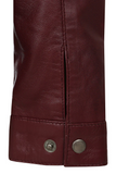 Men's Maroon Red Motorcycle Leather Jacket