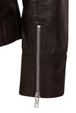 Women's Dark Brown Genuine Leather Motorcycle Jacket