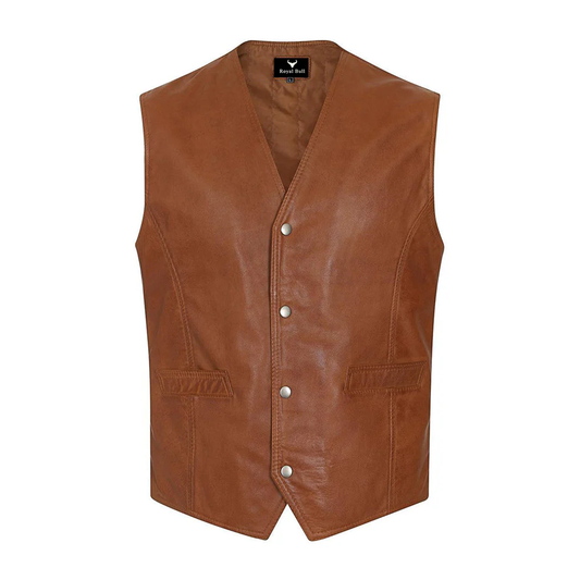 Men's Soft Leather Waistcoat - Traditional Style