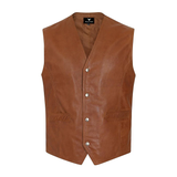 Men's Soft Leather Waistcoat - Traditional Style