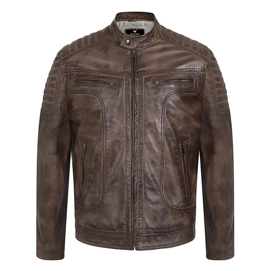Men's Chocolate Brown Motorcycle Leather Jacket