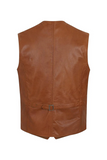 Men's Soft Leather Waistcoat - Traditional Style