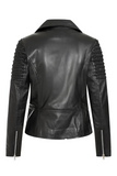 Women's Finest Genuine Black Leather Motorcycle Jacket