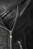 Women's Finest Genuine Black Leather Motorcycle Jacket