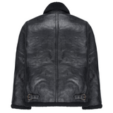 Men's Genuine Shearling Flight Bomber Sheepskin Leather Jacket