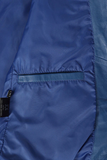 Women's Blue Genuine Leather Moto Jacket – Stud Collar