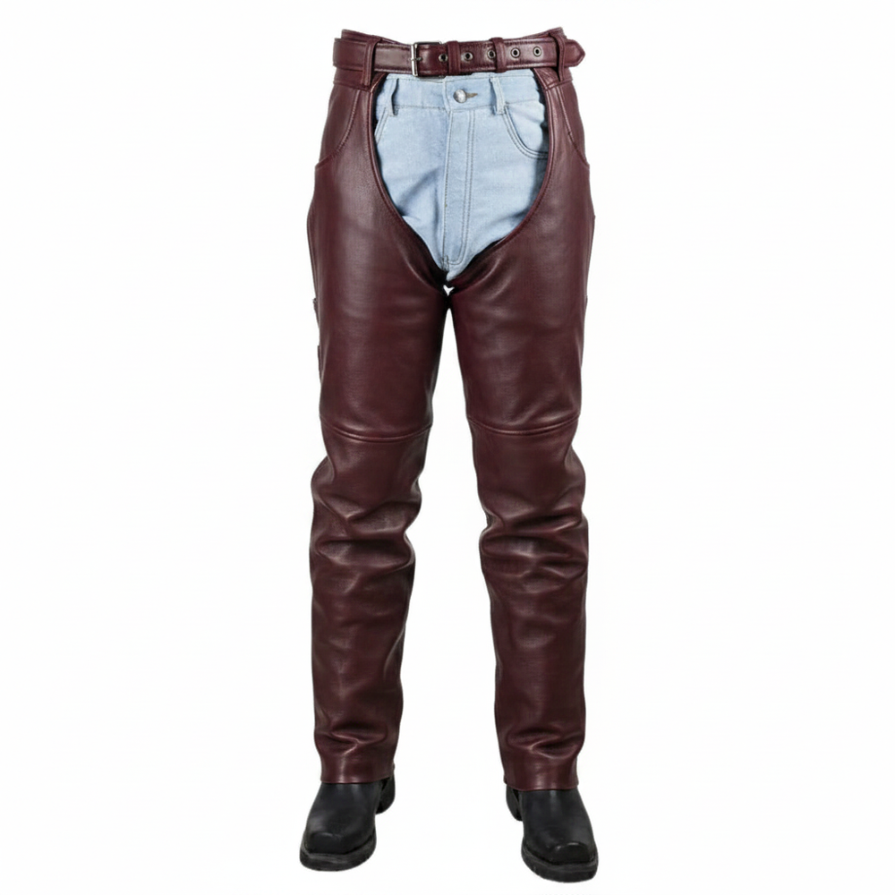 Allstate Men's Genuine Leather Motorcycle Chaps