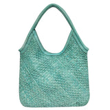 Baez Handmade Genuine Leather Tote Bag sky