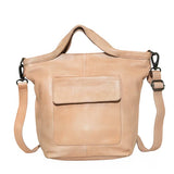 Bianca Handmade Genuine Leather Crossbody Bag pink