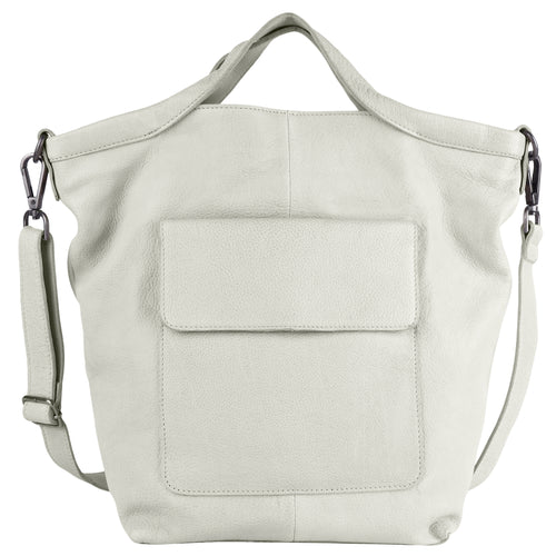 Bianca Handmade Genuine Leather Crossbody Bag white