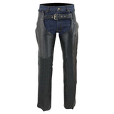 Adventurer Men's Black Leather Motorcycle Chaps