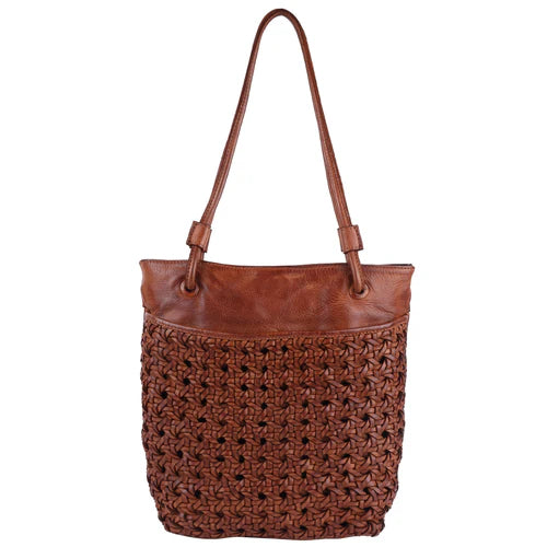 Clover Handmade Genuine Leather Tote Bag Brown