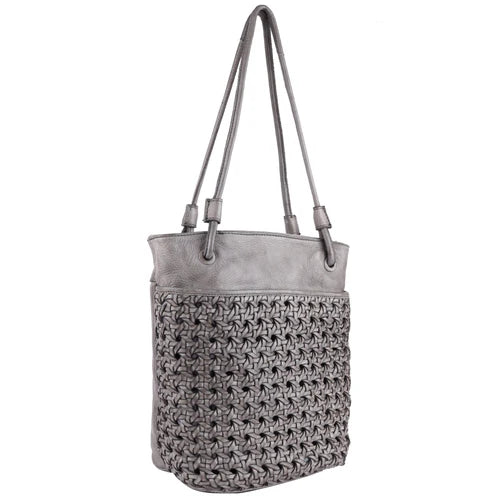 Clover Handmade Genuine Leather Tote Bag Gray new