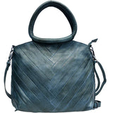 Dalton Handmade Genuine Leather Crossbody blue