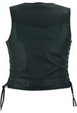 Feather Women's Genuine Leather Motorcycle Vest