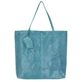 Gemma Handmade Genuine Leather Tote Bag blue