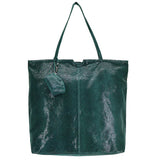 Gemma Handmade Genuine Leather Tote Bag dark green