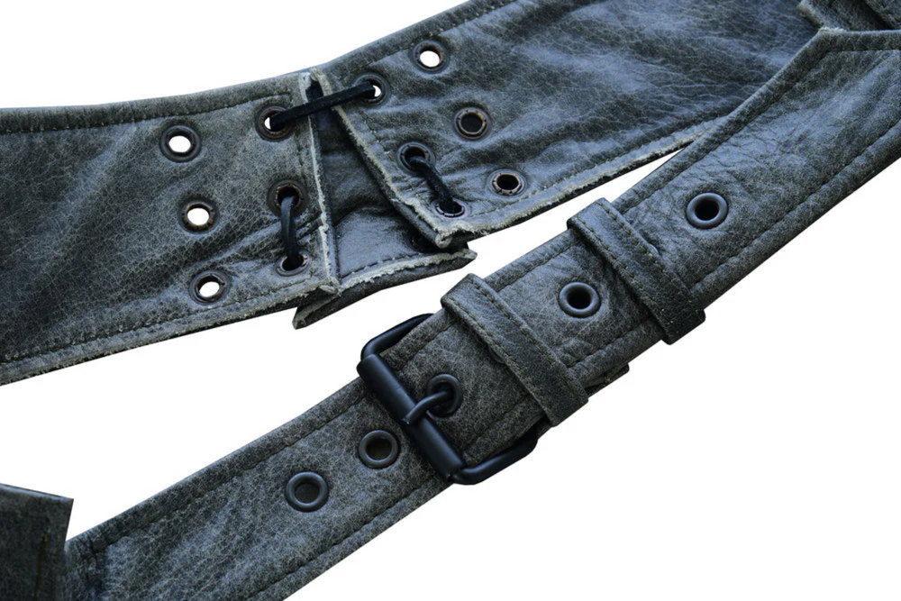Unisex Genuine Leather Motorcycle Chaps