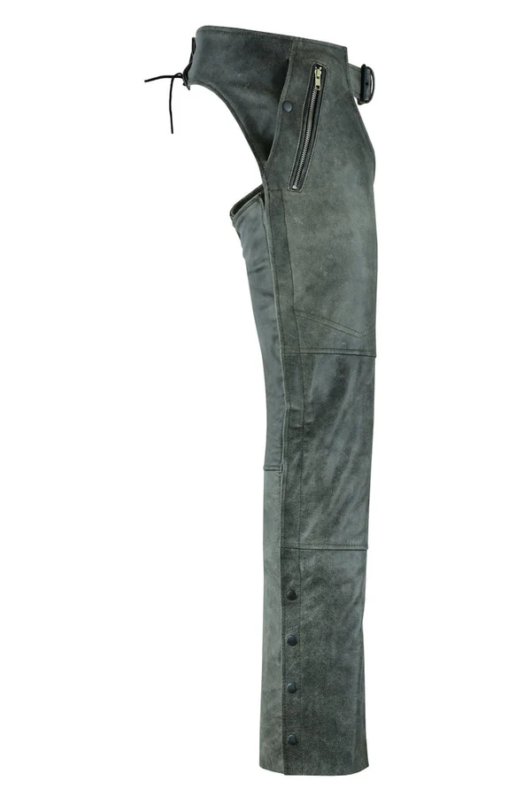 Unisex Genuine Leather Motorcycle Chaps
