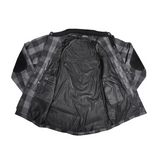 Gray Thread Men's Long Sleeve Motorcycle Flannel Shirt