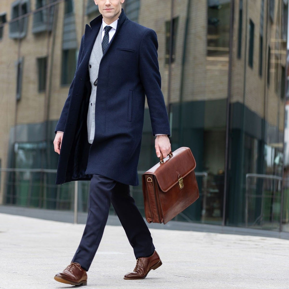 Handmade Genuine Leather 17" Laptop Briefcase