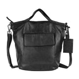 Handmade Genuine Leather Crossbody Bag dark black