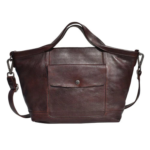 Handmade Genuine Leather Crossbody Bag dark red